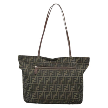 FENDI Zucca Canvas Tote Bag Brown Black Auth 136691 - 0