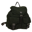 PRADA Backpack Nylon Green Silver Auth 136692-1