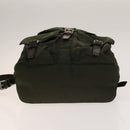 PRADA Backpack Nylon Green Silver Auth 136692-5