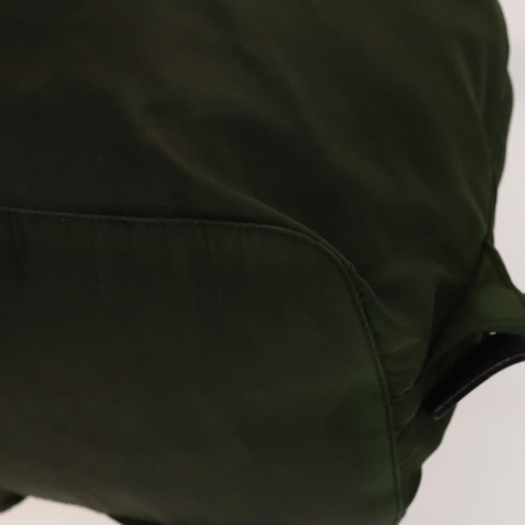 PRADA Backpack Nylon Green Silver Auth 136692