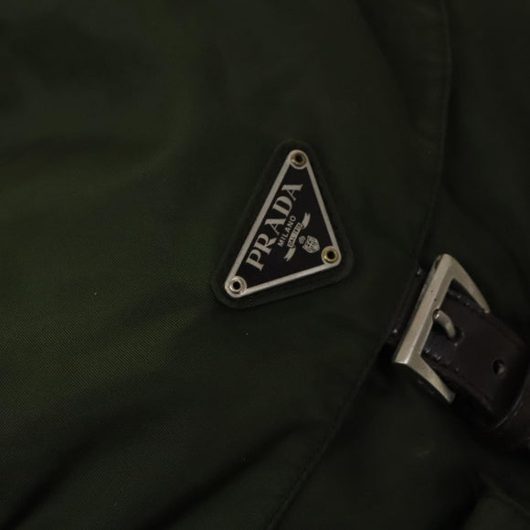 PRADA Backpack Nylon Green Silver Auth 136692