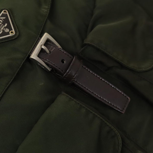 PRADA Backpack Nylon Green Silver Auth 136692