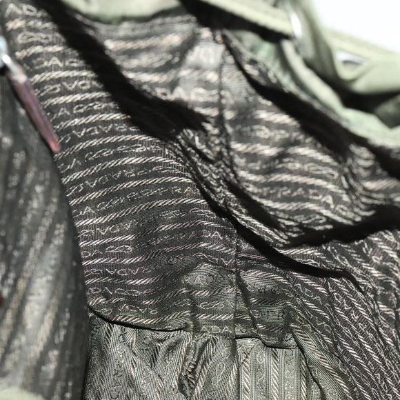 PRADA Backpack Nylon Green Silver Auth 136692