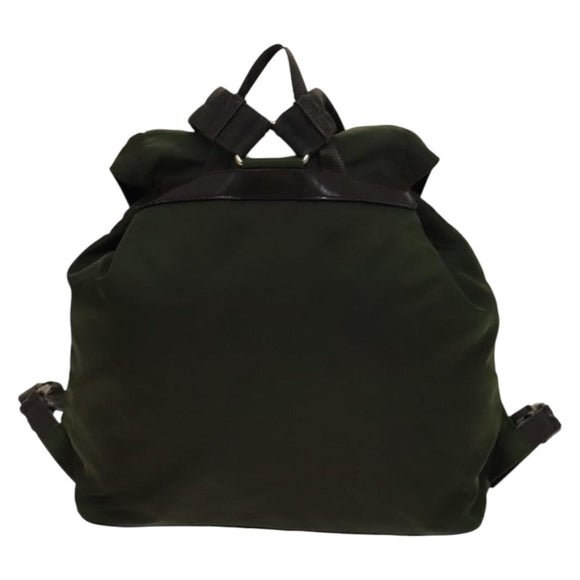 PRADA Backpack Nylon Green Silver Auth 136692
