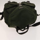 PRADA Backpack Nylon Green Silver Auth 136692-6