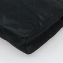 CHANEL Bicolore Clutch Bag Satin Black CC Auth 136693-15