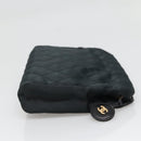 CHANEL Bicolore Clutch Bag Satin Black CC Auth 136693-3