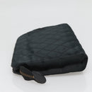 CHANEL Bicolore Clutch Bag Satin Black CC Auth 136693-4