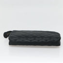 CHANEL Bicolore Clutch Bag Satin Black CC Auth 136693-6