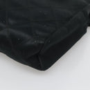 CHANEL Bicolore Clutch Bag Satin Black CC Auth 136693-7