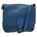LOUIS VUITTON Epi Cartouchiere MM Shoulder Bag Blue M52245 LV Auth 136712-1