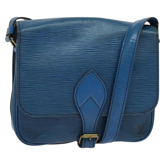 LOUIS VUITTON Epi Cartouchiere MM Shoulder Bag Blue M52245 LV Auth 136712