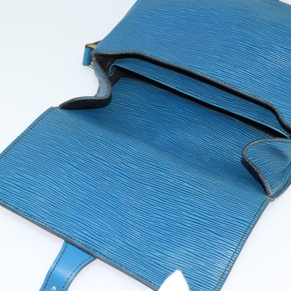 LOUIS VUITTON Epi Cartouchiere MM Shoulder Bag Blue M52245 LV Auth 136712