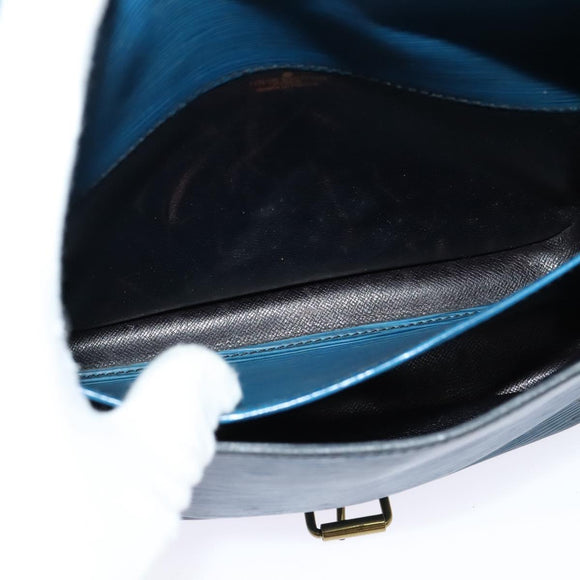 LOUIS VUITTON Epi Cartouchiere MM Shoulder Bag Blue M52245 LV Auth 136712