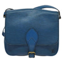 LOUIS VUITTON Epi Cartouchiere MM Shoulder Bag Blue M52245 LV Auth 136712-13