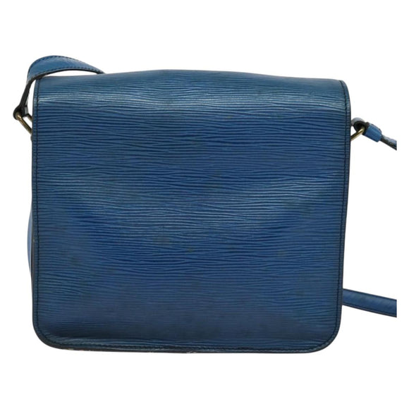 LOUIS VUITTON Epi Cartouchiere MM Shoulder Bag Blue M52245 LV Auth 136712