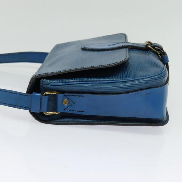 LOUIS VUITTON Epi Cartouchiere MM Shoulder Bag Blue M52245 LV Auth 136712
