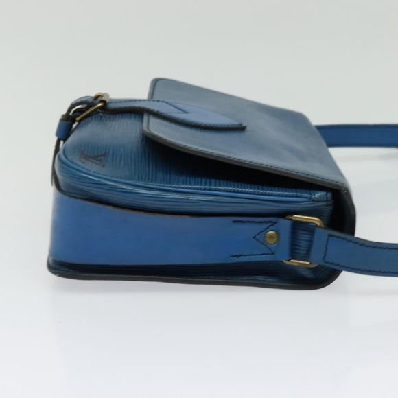 LOUIS VUITTON Epi Cartouchiere MM Shoulder Bag Blue M52245 LV Auth 136712