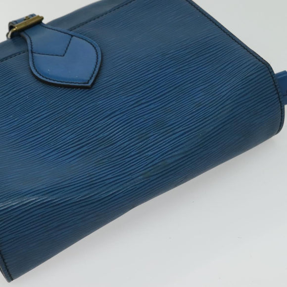 LOUIS VUITTON Epi Cartouchiere MM Shoulder Bag Blue M52245 LV Auth 136712