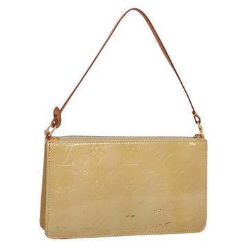 LOUIS VUITTON Monogram Vernis Lexington Pouch Beige M91010 LV Auth 136715