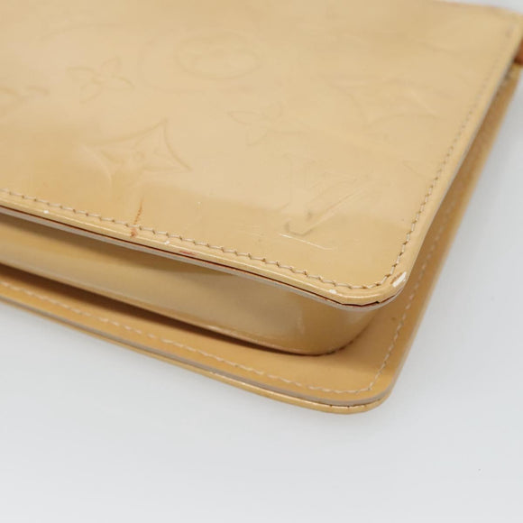LOUIS VUITTON Monogram Vernis Lexington Pouch Beige M91010 LV Auth 136715