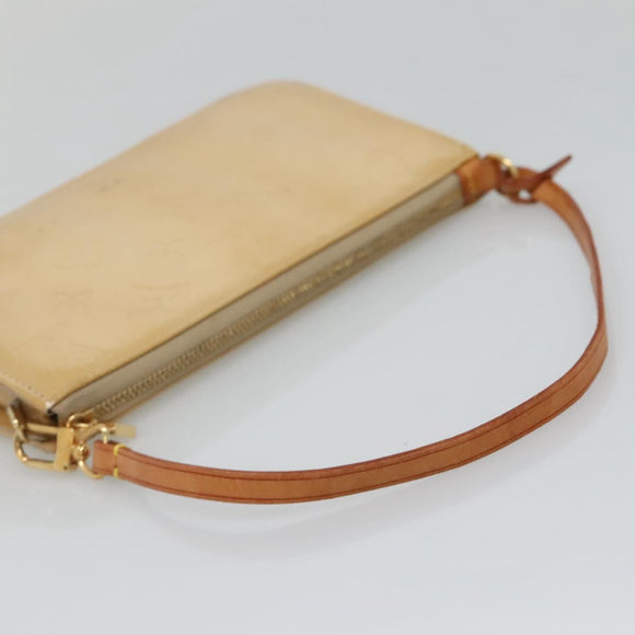 LOUIS VUITTON Monogram Vernis Lexington Pouch Beige M91010 LV Auth 136715