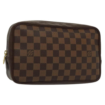 LOUIS VUITTON Damier Ebene Trousse Toilette Clutch Bag N47623 LV Auth 136718