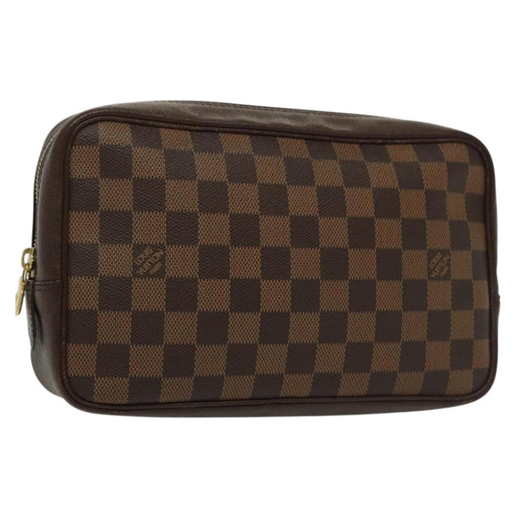 LOUIS VUITTON Damier Ebene Trousse Toilette Clutch Bag N47623 LV Auth 136718