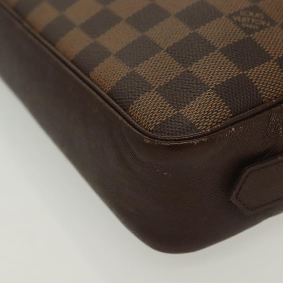 LOUIS VUITTON Damier Ebene Trousse Toilette Clutch Bag N47623 LV Auth 136718