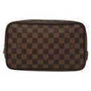 LOUIS VUITTON Damier Ebene Trousse Toilette Clutch Bag N47623 LV Auth 136718-2