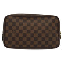 LOUIS VUITTON Damier Ebene Trousse Toilette Clutch Bag N47623 LV Auth 136718-3
