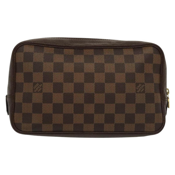LOUIS VUITTON Damier Ebene Trousse Toilette Clutch Bag N47623 LV Auth 136718