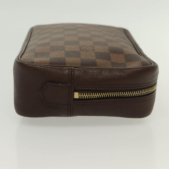 LOUIS VUITTON Damier Ebene Trousse Toilette Clutch Bag N47623 LV Auth 136718