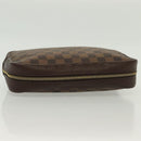LOUIS VUITTON Damier Ebene Trousse Toilette Clutch Bag N47623 LV Auth 136718-6