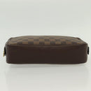 LOUIS VUITTON Damier Ebene Trousse Toilette Clutch Bag N47623 LV Auth 136718-7