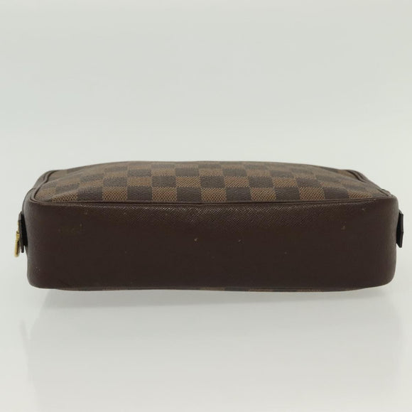 LOUIS VUITTON Damier Ebene Trousse Toilette Clutch Bag N47623 LV Auth 136718