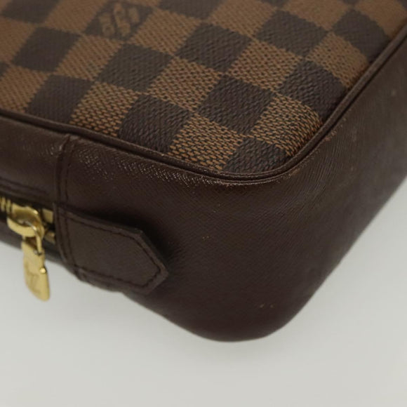 LOUIS VUITTON Damier Ebene Trousse Toilette Clutch Bag N47623 LV Auth 136718