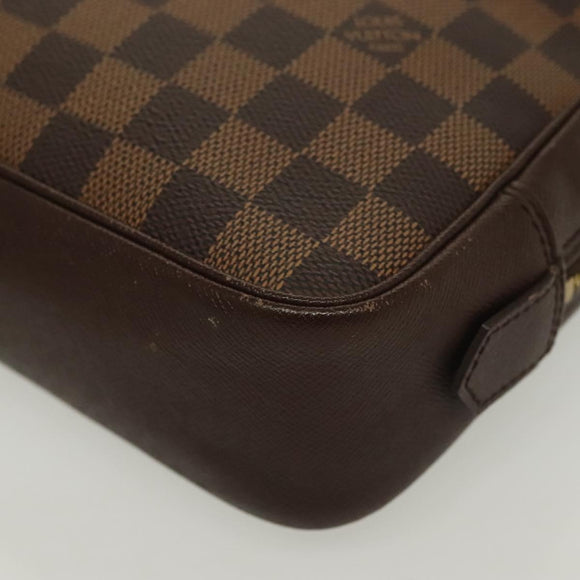 LOUIS VUITTON Damier Ebene Trousse Toilette Clutch Bag N47623 LV Auth 136718