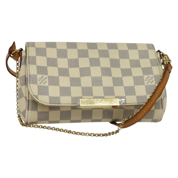 LOUIS VUITTON Damier Azur Favorit PM Shoulder Bag 2way N41277 LV Auth 136721