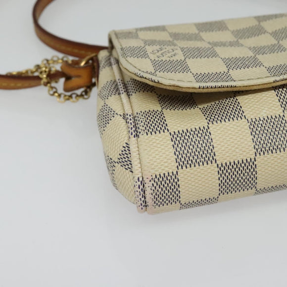 LOUIS VUITTON Damier Azur Favorit PM Shoulder Bag 2way N41277 LV Auth 136721