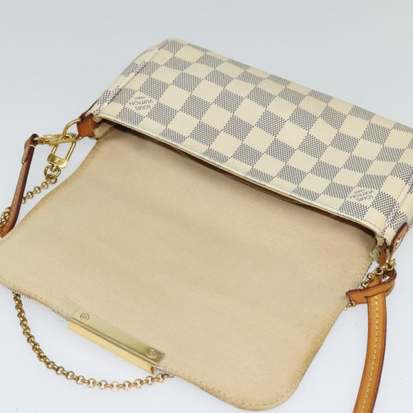 LOUIS VUITTON Damier Azur Favorit PM Shoulder Bag 2way N41277 LV Auth 136721