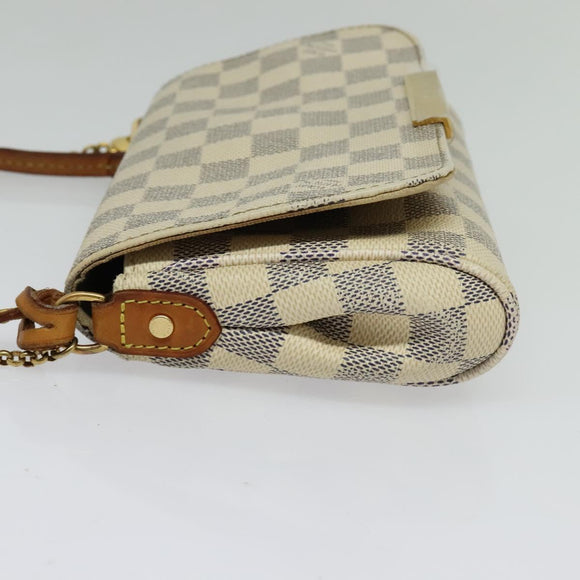 LOUIS VUITTON Damier Azur Favorit PM Shoulder Bag 2way N41277 LV Auth 136721