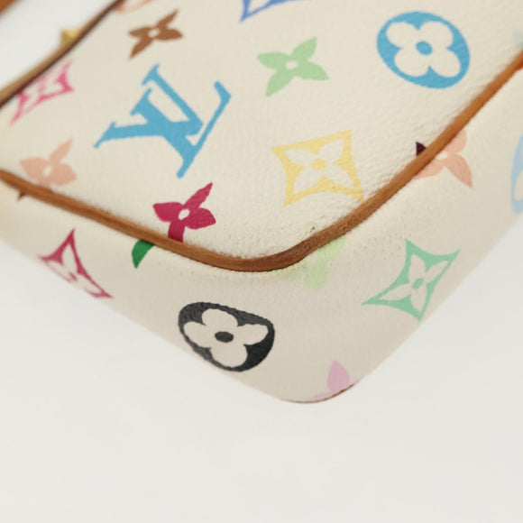 LOUIS VUITTON Monogram Multicolor Pochette Pouch White M92649 LV Auth 136723