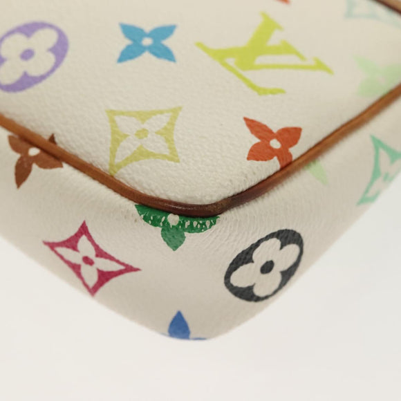 LOUIS VUITTON Monogram Multicolor Pochette Pouch White M92649 LV Auth 136723
