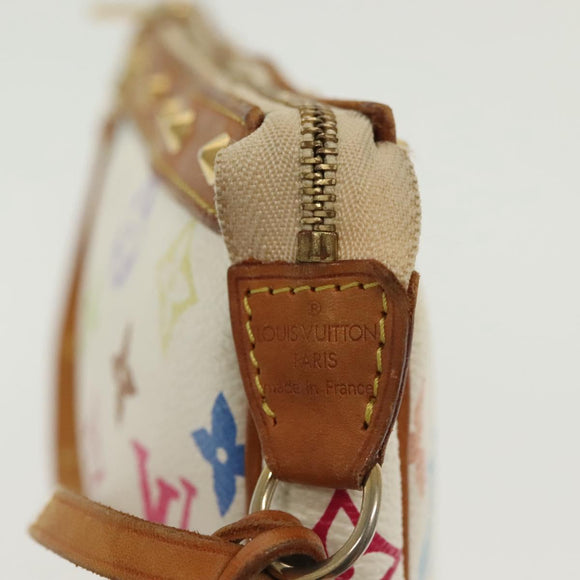 LOUIS VUITTON Monogram Multicolor Pochette Pouch White M92649 LV Auth 136723