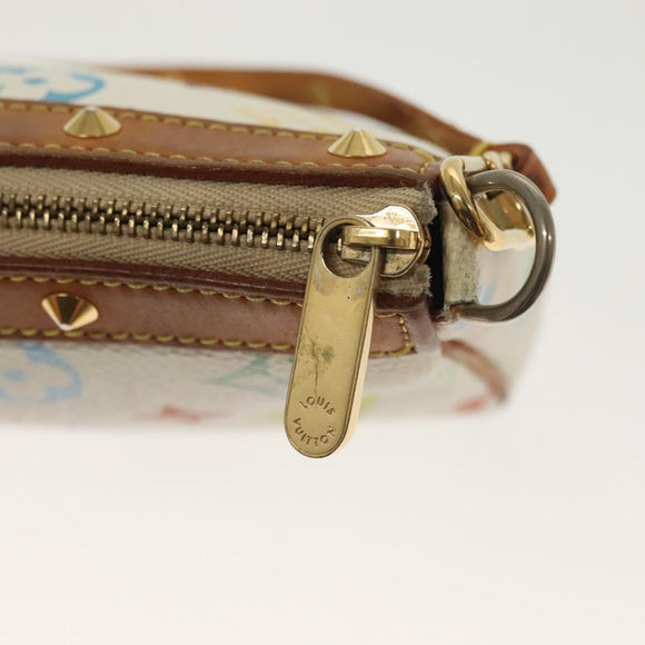 LOUIS VUITTON Monogram Multicolor Pochette Pouch White M92649 LV Auth 136723