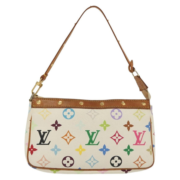 LOUIS VUITTON Monogram Multicolor Pochette Pouch White M92649 LV Auth 136723