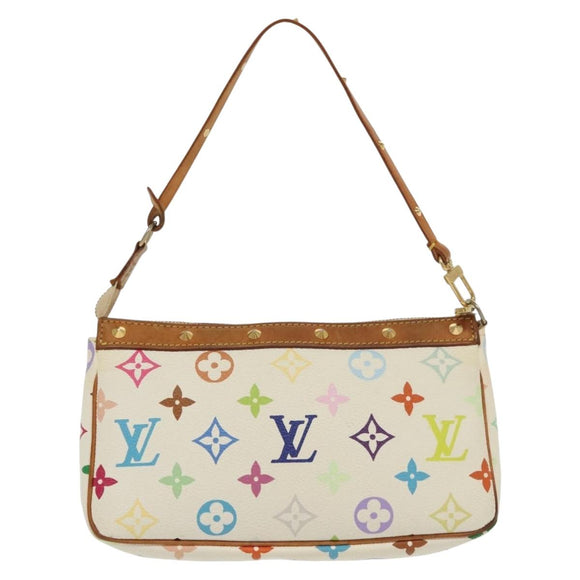 LOUIS VUITTON Monogram Multicolor Pochette Pouch White M92649 LV Auth 136723
