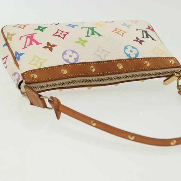 LOUIS VUITTON Monogram Multicolor Pochette Pouch White M92649 LV Auth 136723