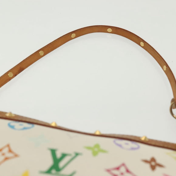 LOUIS VUITTON Monogram Multicolor Pochette Pouch White M92649 LV Auth 136723